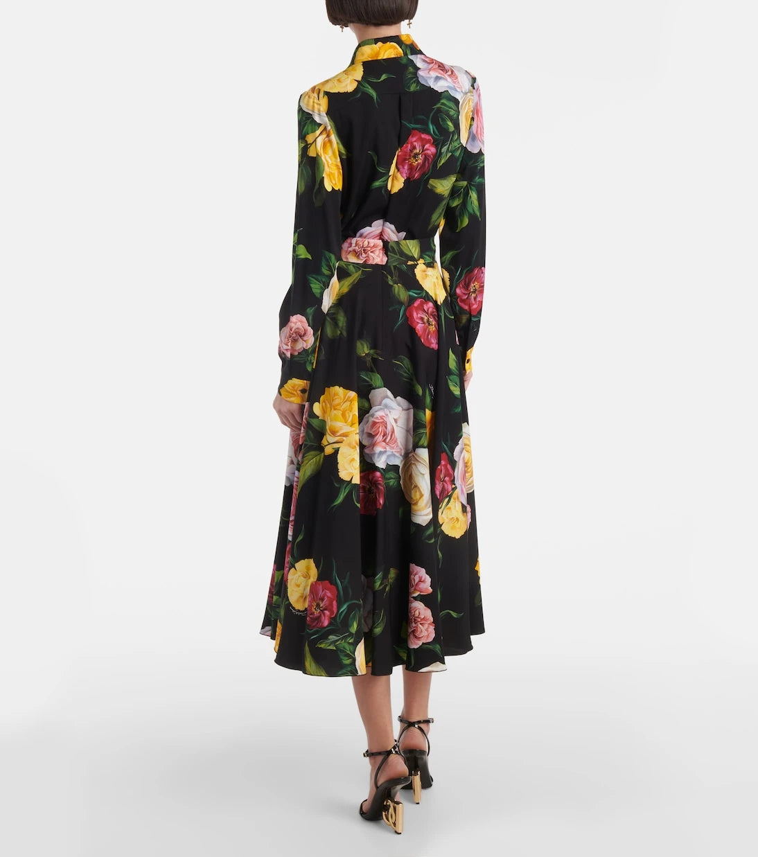 Dolce&Gabbana - Floral silk-blend charmeuse midi skirt