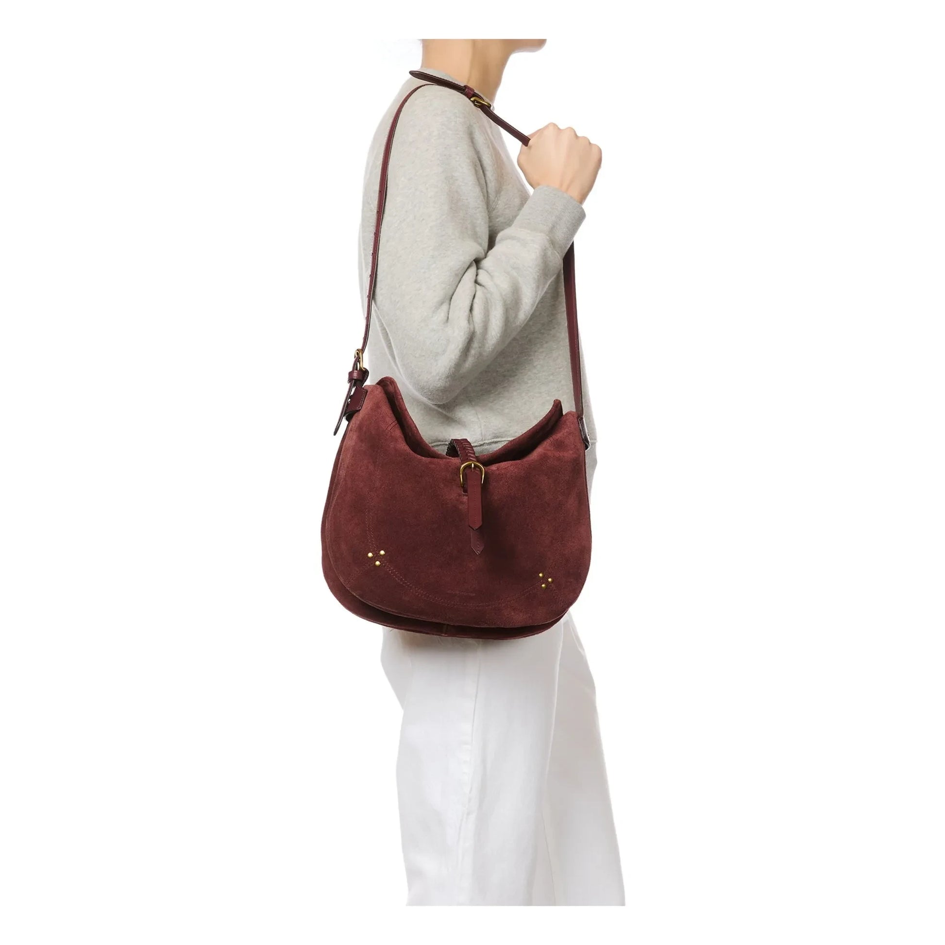 Jérôme Dreyfuss - Bag Luis Velvet crust | Dark red