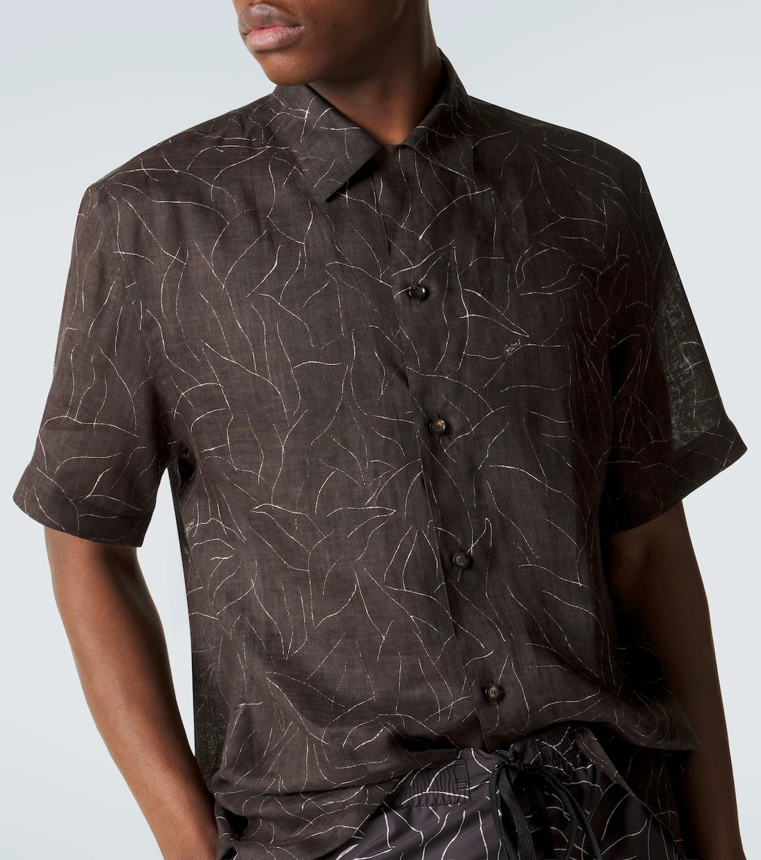 Brioni - Printed linen bowling shirt