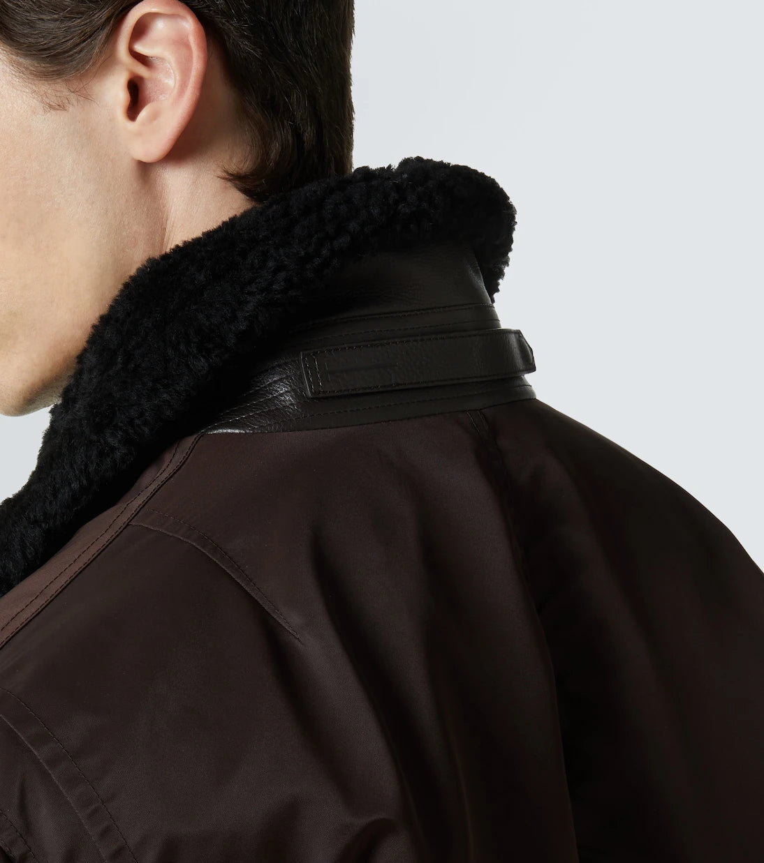 Tom Ford - Shearling-trimmed satin bomber jacket