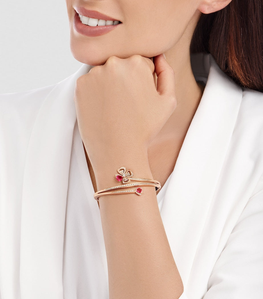 Rose Gold, Diamond and Rubellite Fiorever Bangle