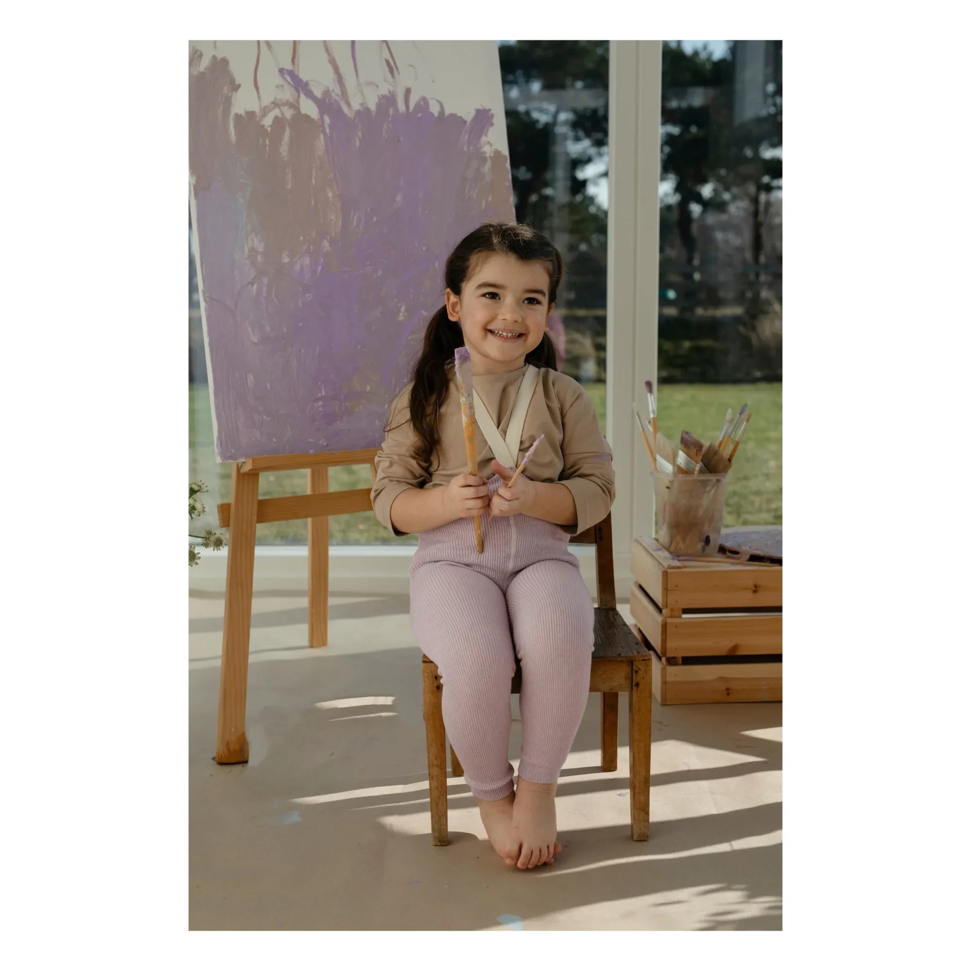 Silly Silas - Organic Cotton Footless Suspender Tights | Lavender