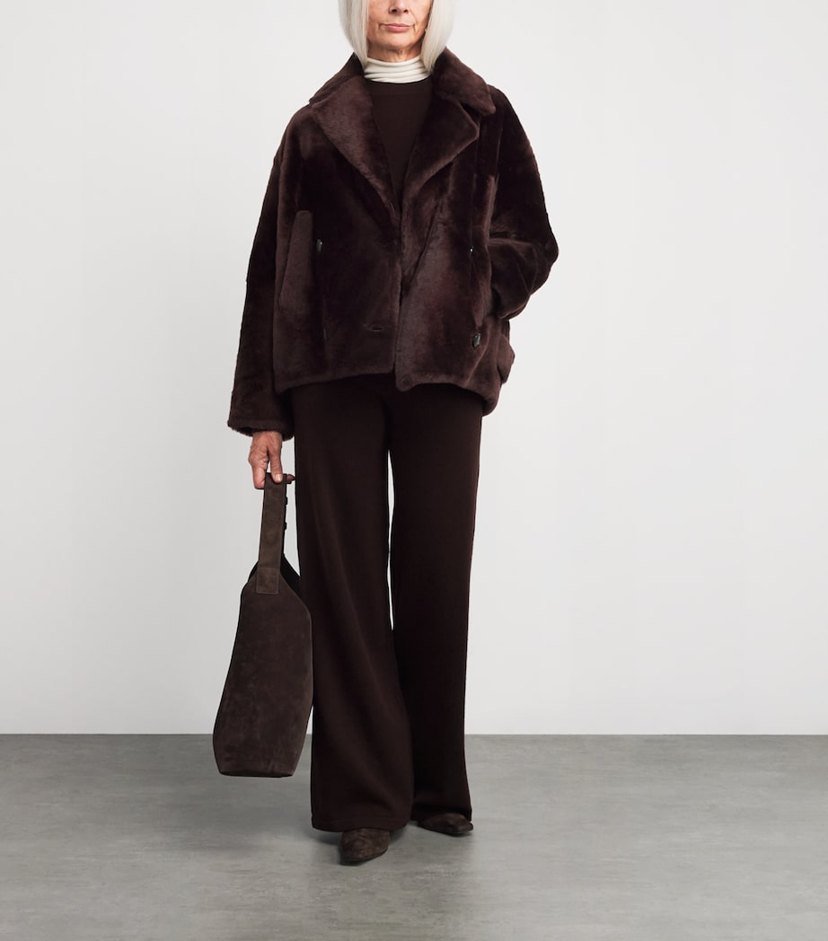 Yves Salomon Red Lacon Lambskin Jacket