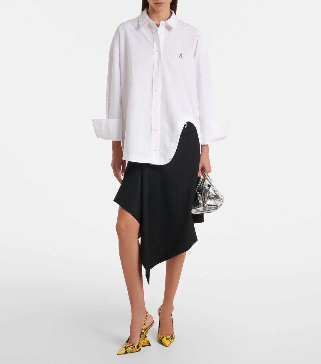 The Attico - Asymmetric virgin wool wrap skirt