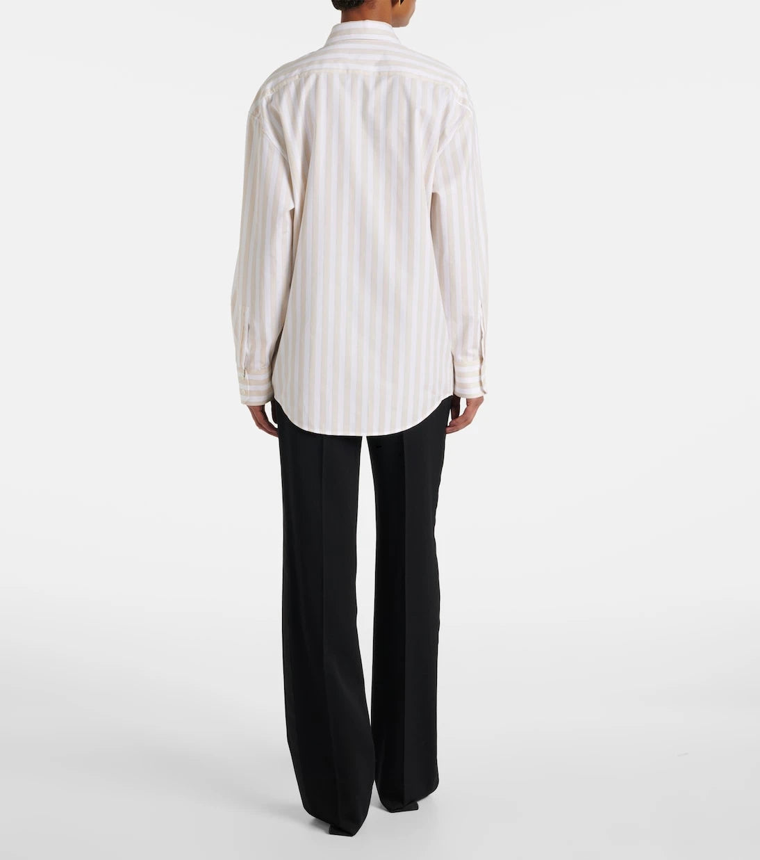 Saint Laurent - قميص كاساندر المخطط من القطن