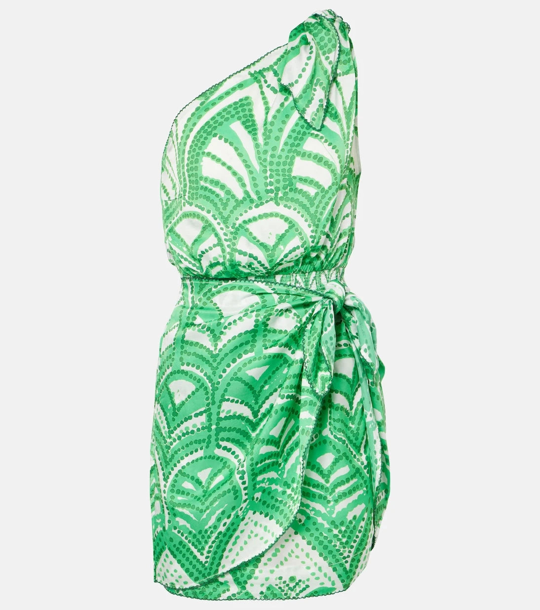 Poupette St Barth - Celie printed one-shoulder minidress