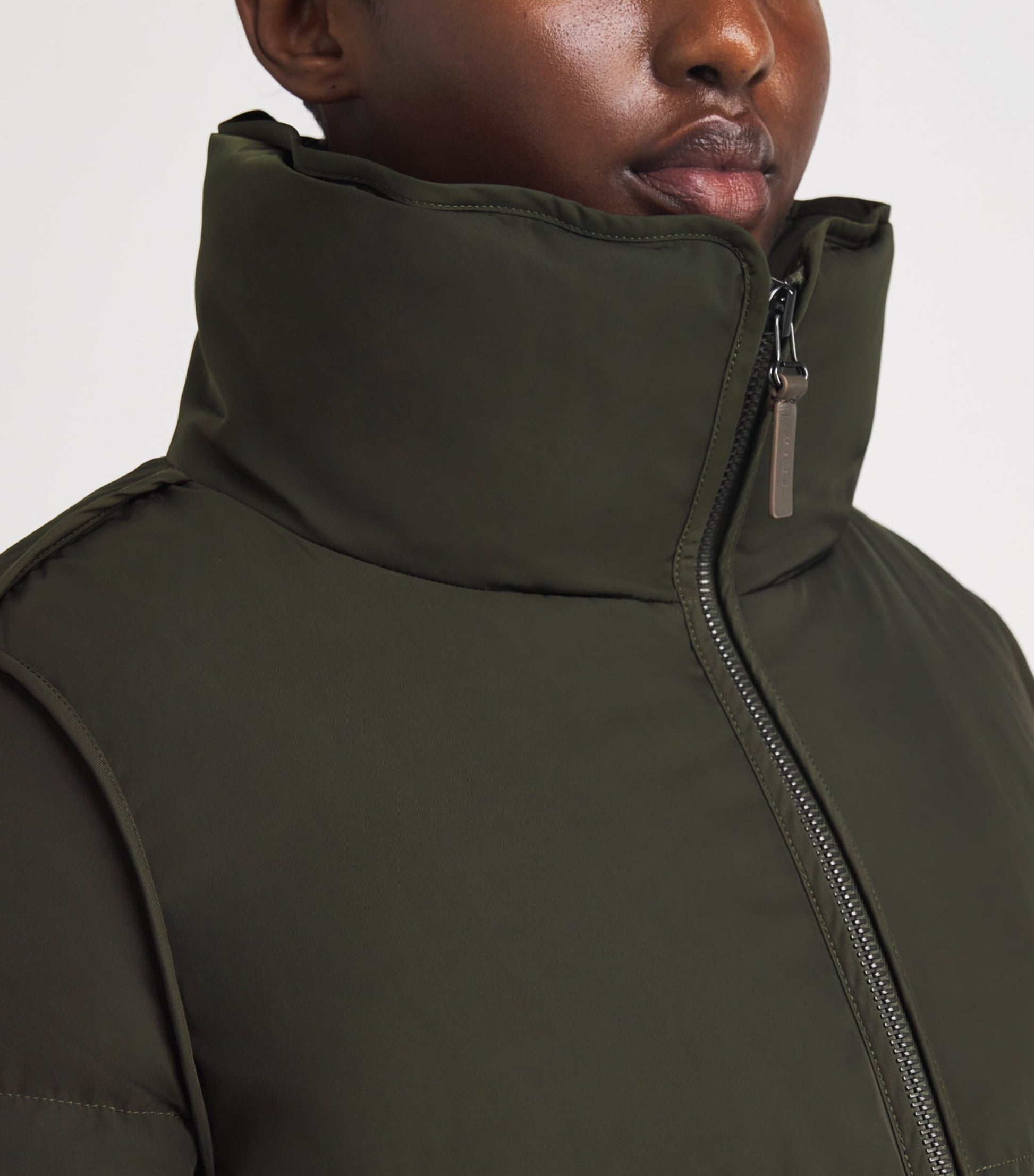 Yves Salomon Green Down-Mink Technical Puffer Jacket (55cm)