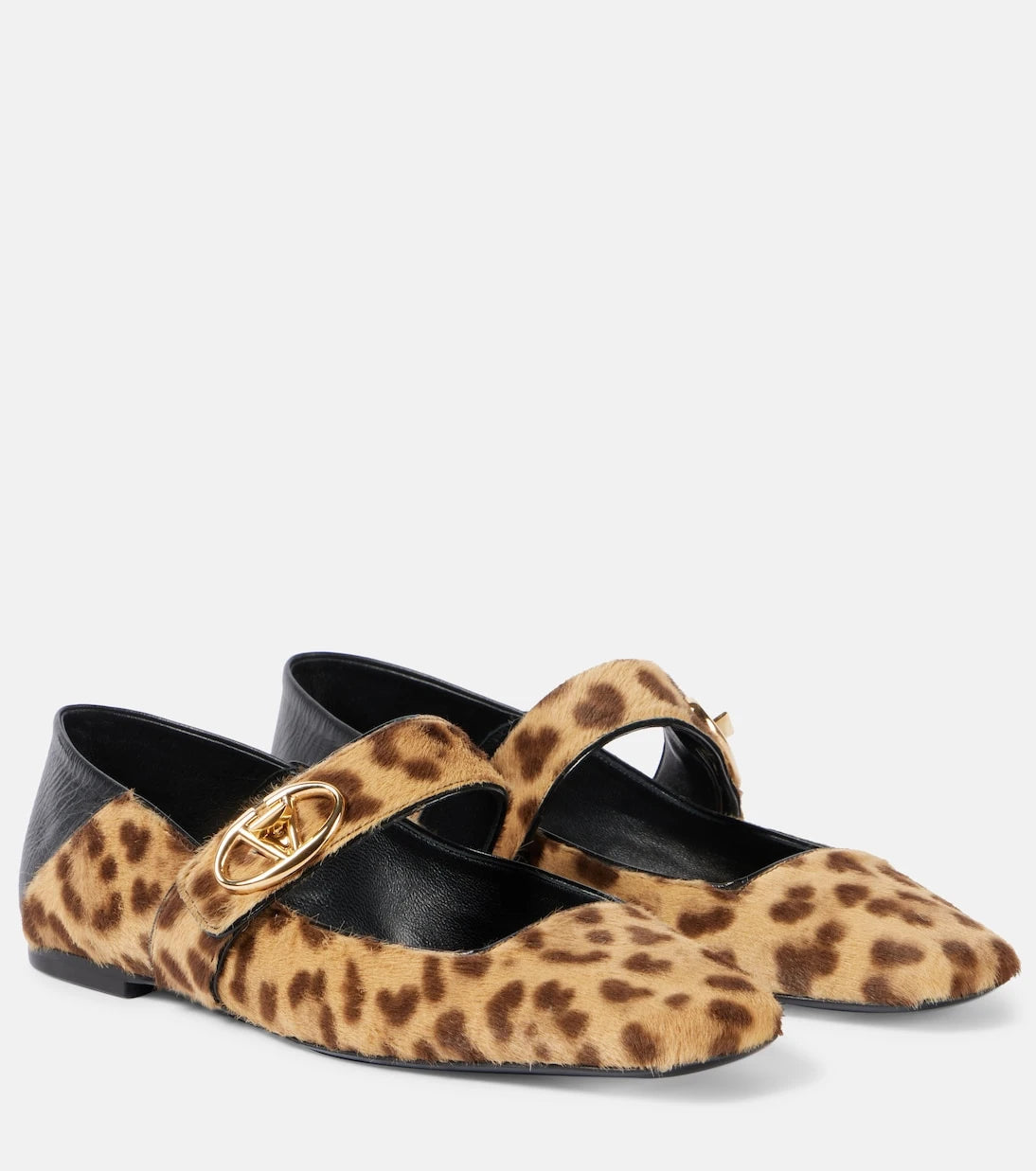 Valentino Garavani - VLogo Locker leopard-print Mary Jane flats