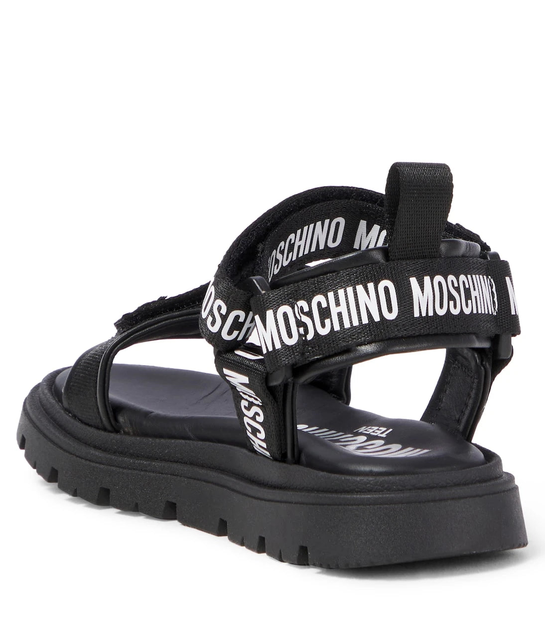 Moschino Kids - Logo leather-trimmed sandals