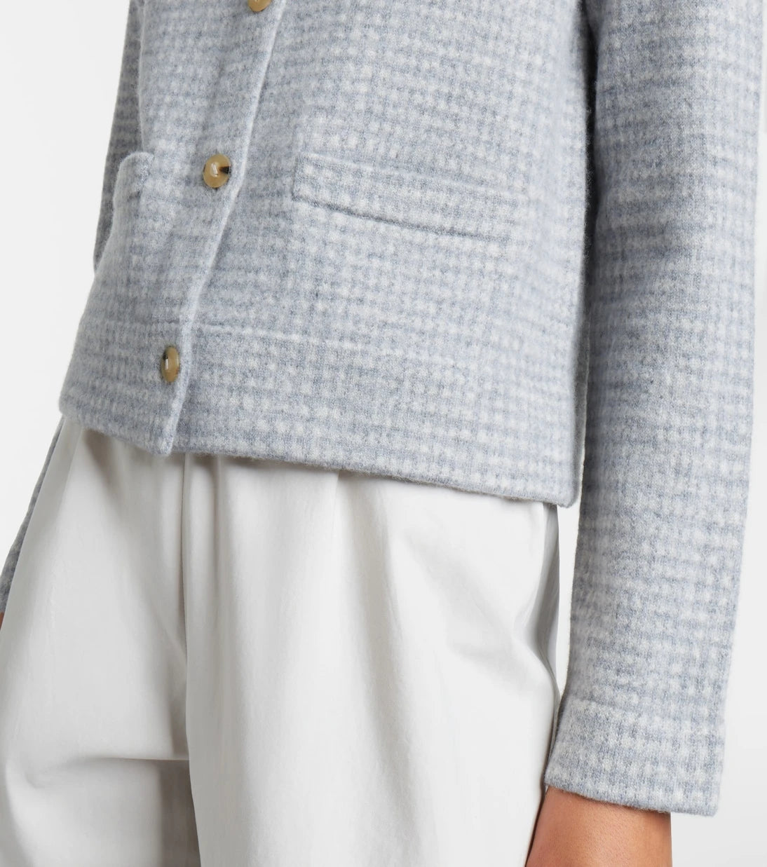 Vince - Checked wool and cashmere cardigan