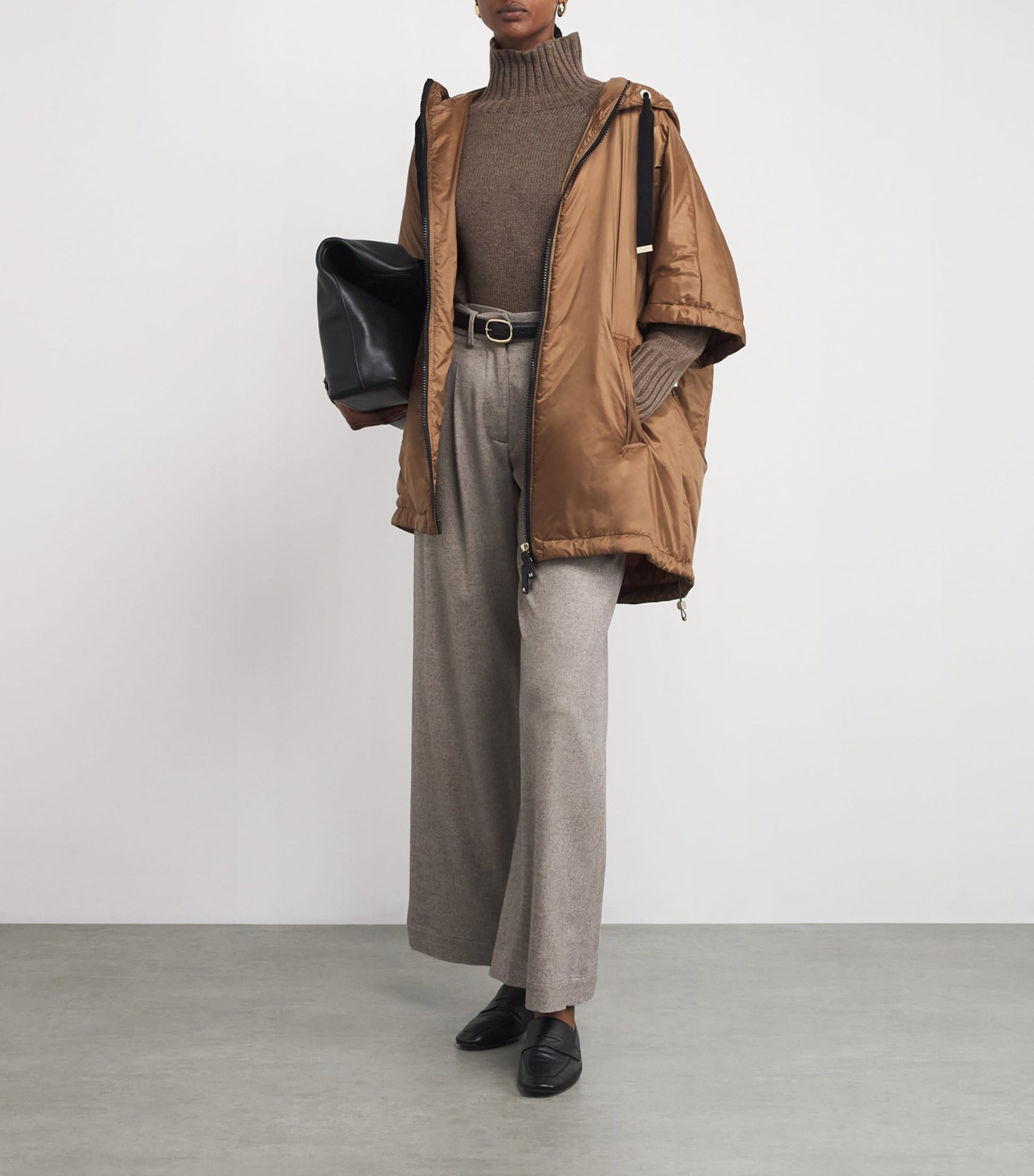 Max Mara Beige Hooded Cape