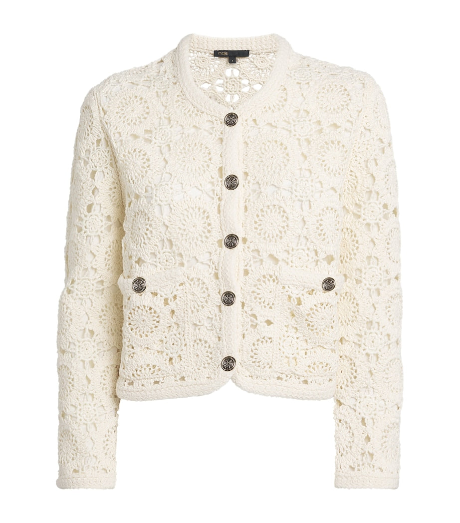 White Crocheted Cardigan