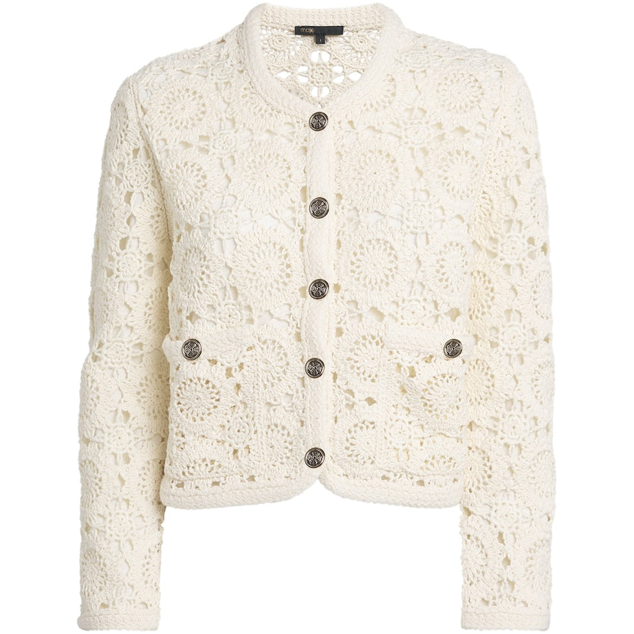 White Crocheted Cardigan
