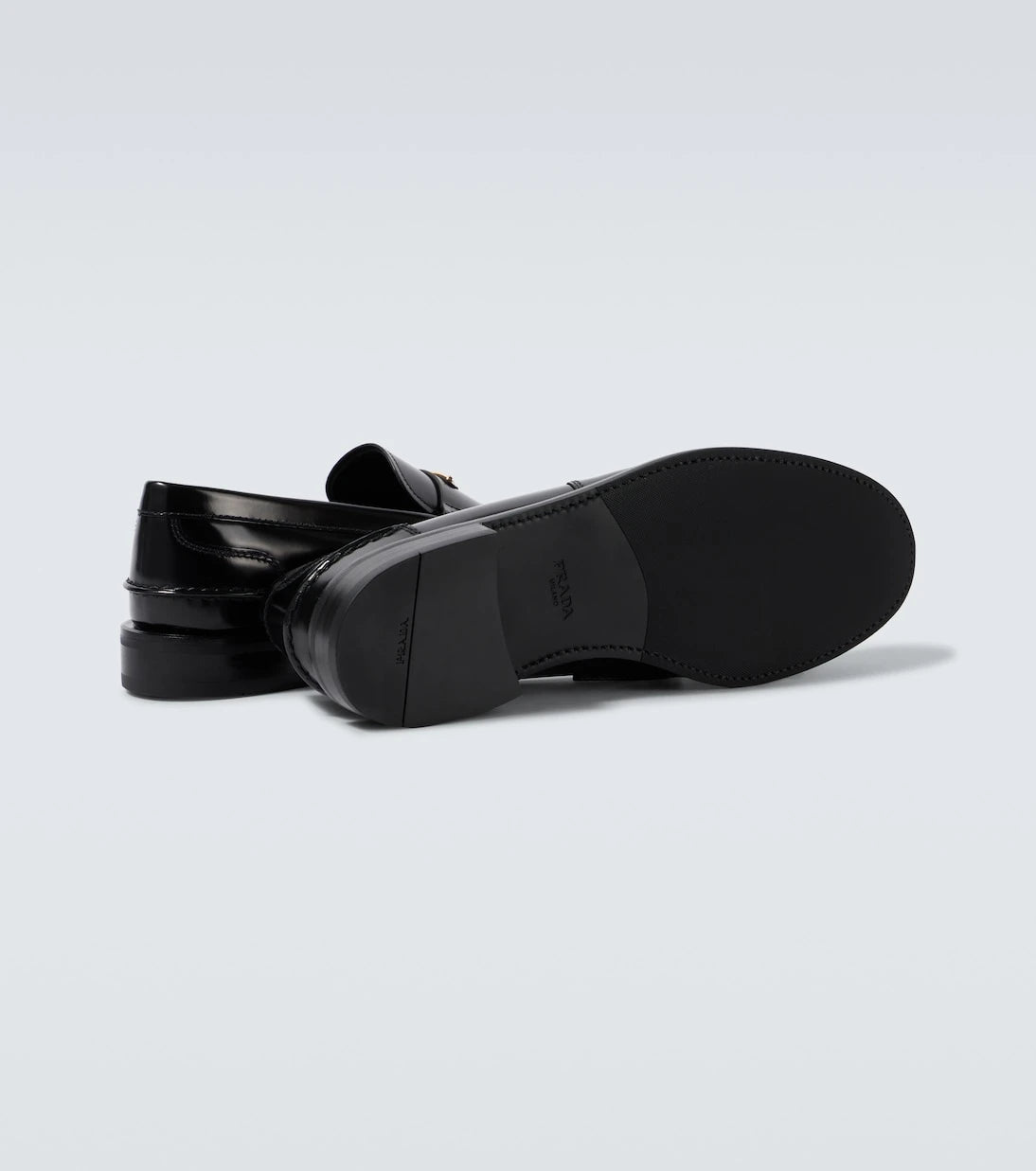 Prada - Logo leather loafers