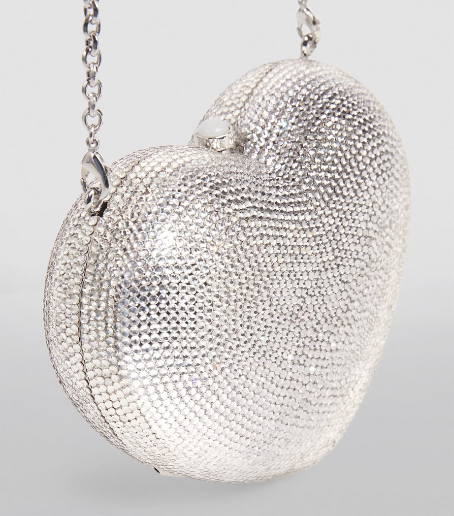 Judith Leiber Silver L'Amour Petit Cœur Clutch Bag
