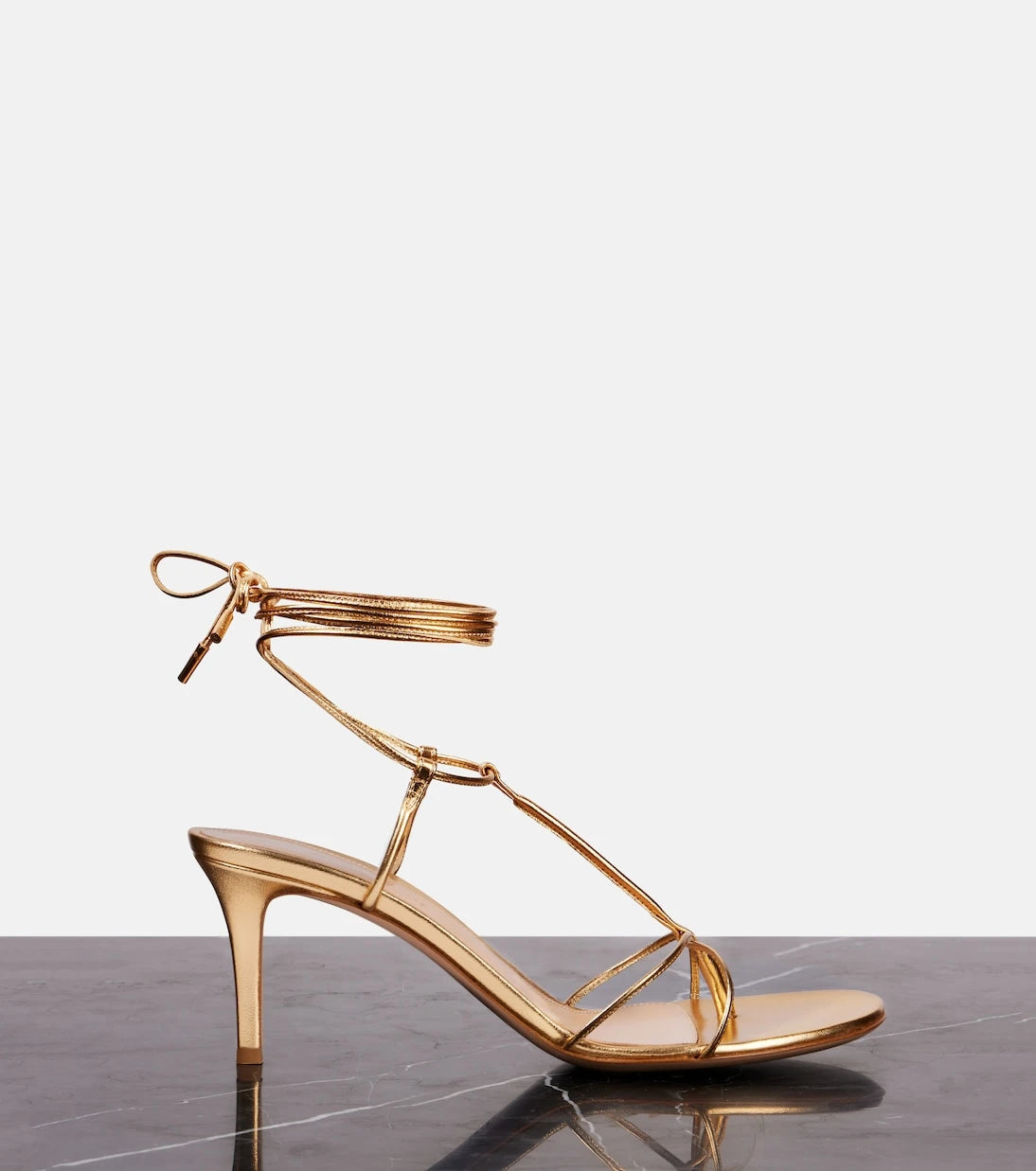 Gianvito Rossi - 70 metallic leather thong sandals
