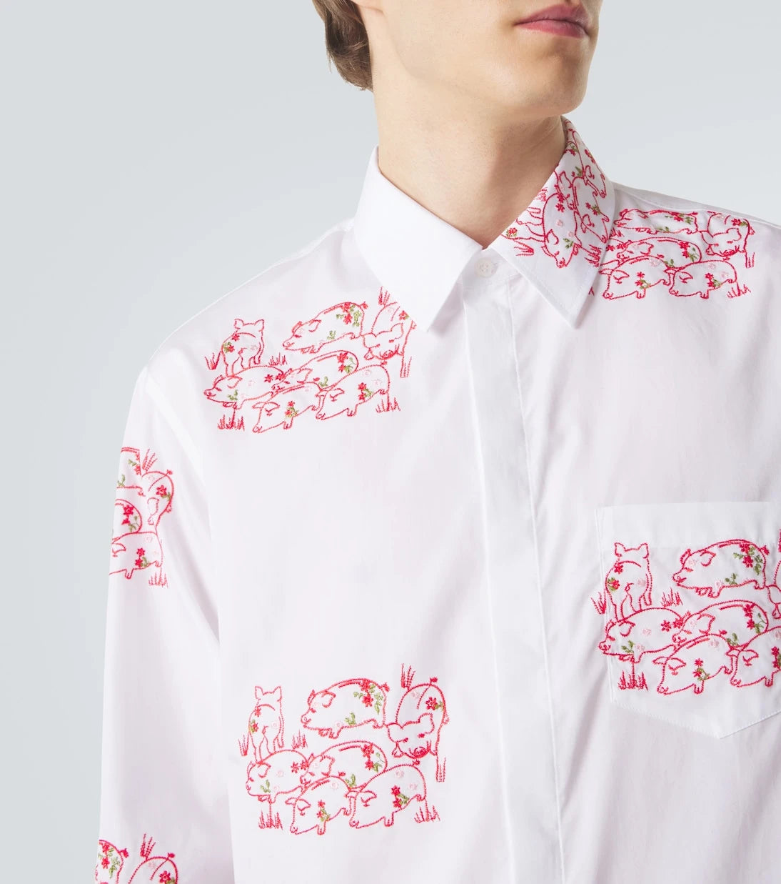 Simone Rocha - Embroidered cotton poplin shirt