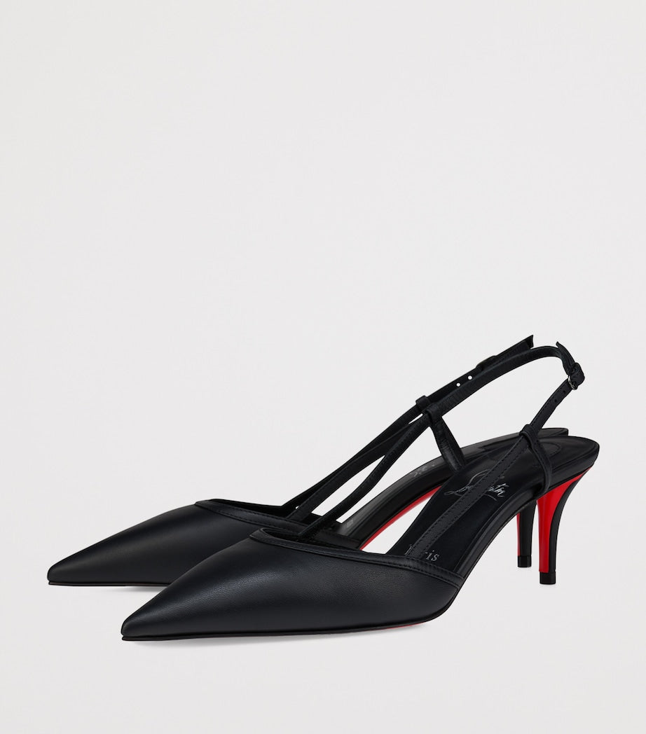 Christian Louboutin Black Miss Z Sling Nappa Leather Slingback Pumps 60