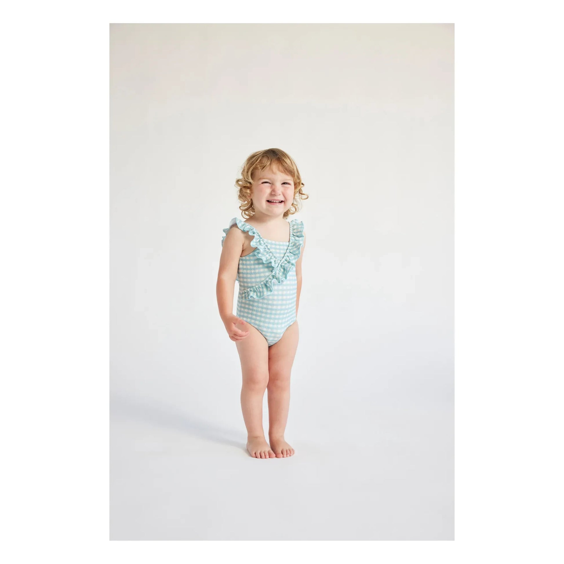 Bobo Choses - Vichy 1-piece swimming costume | Light Blue