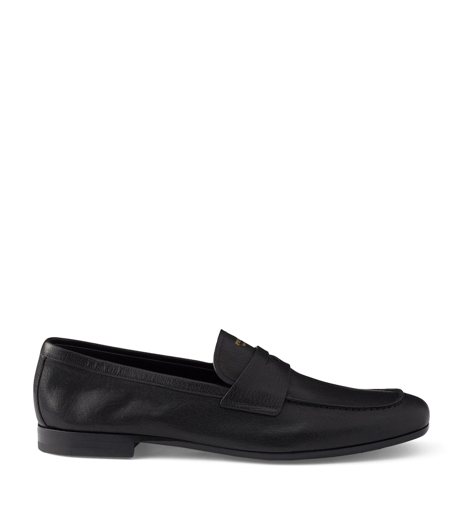 Grained Leather Loafers