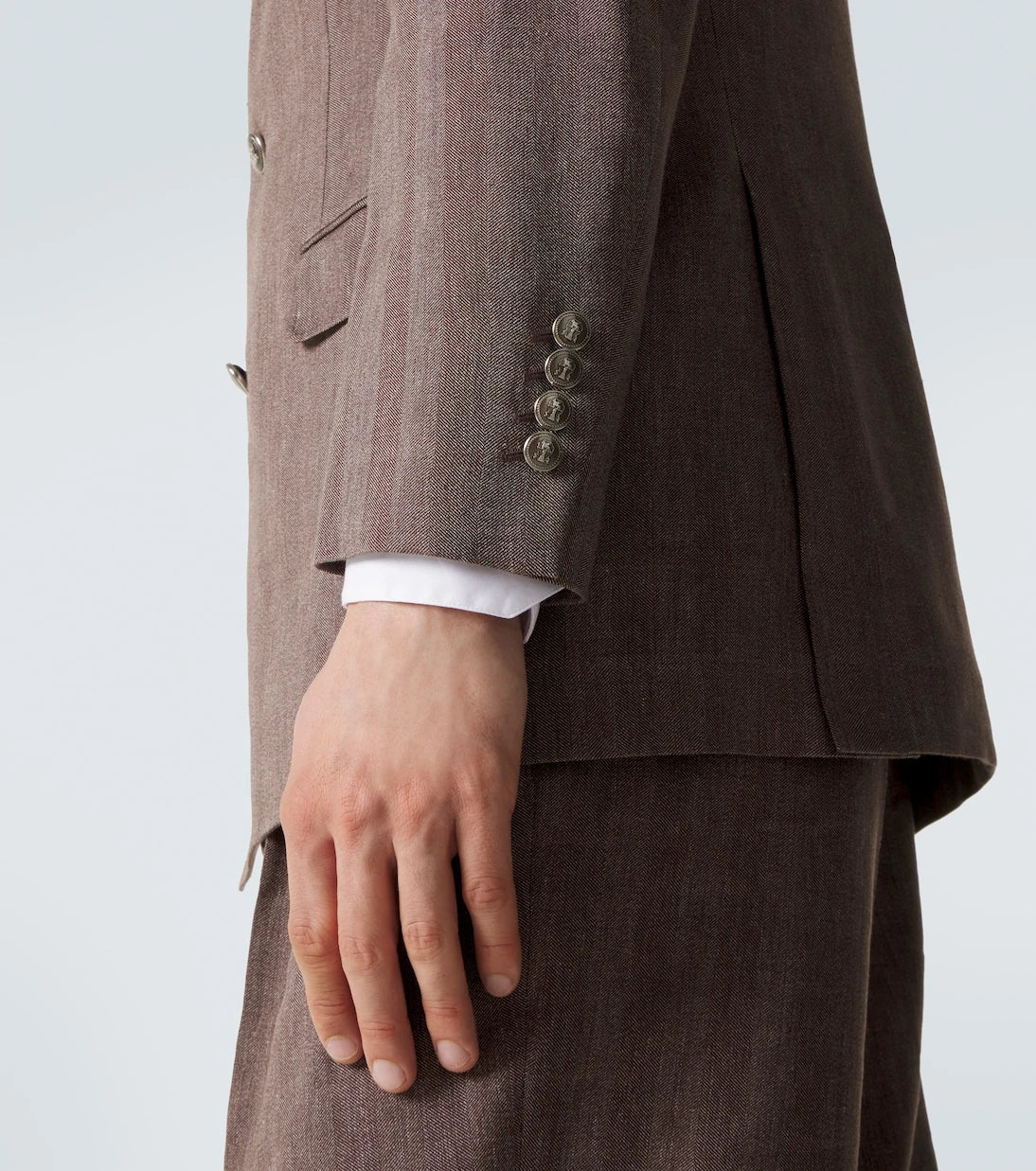 Brunello Cucinelli - Herringbone linen and wool suit