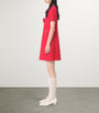 Valentino Red Virgin Wool-Silk Bow Mini Dress
