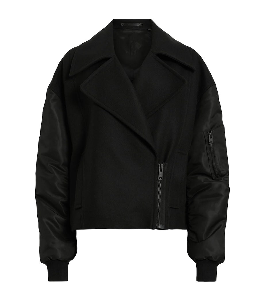 AllSaints Black Wool-Blend Orla Jacket