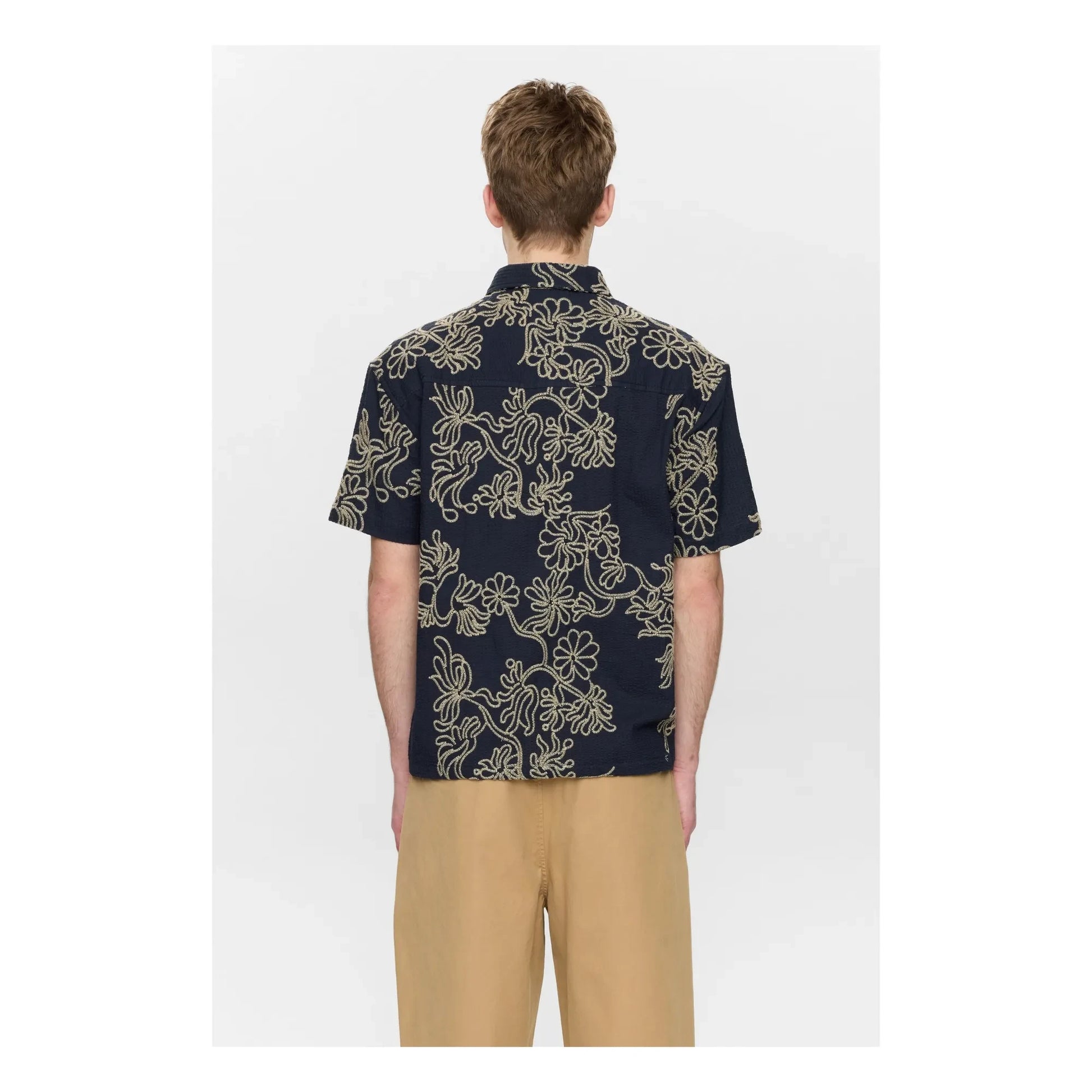 Anerkjendt - Akotto Emb shirt | Dark Blue