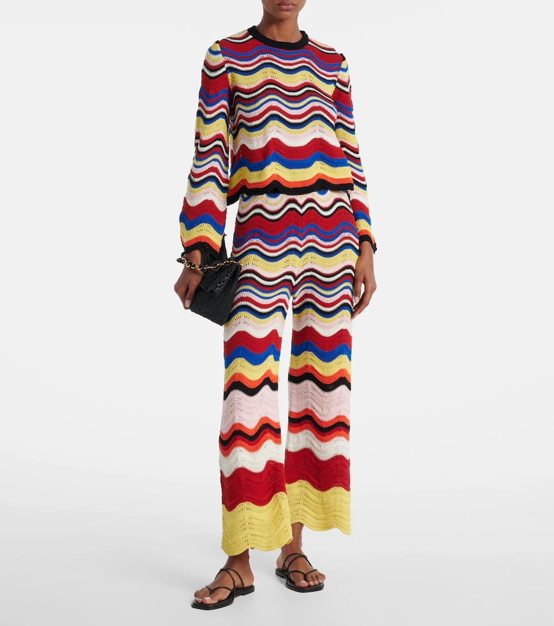 La DoubleJ - Chevron crochet cotton top