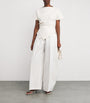 White Twill Pleated Ovalo Trousers