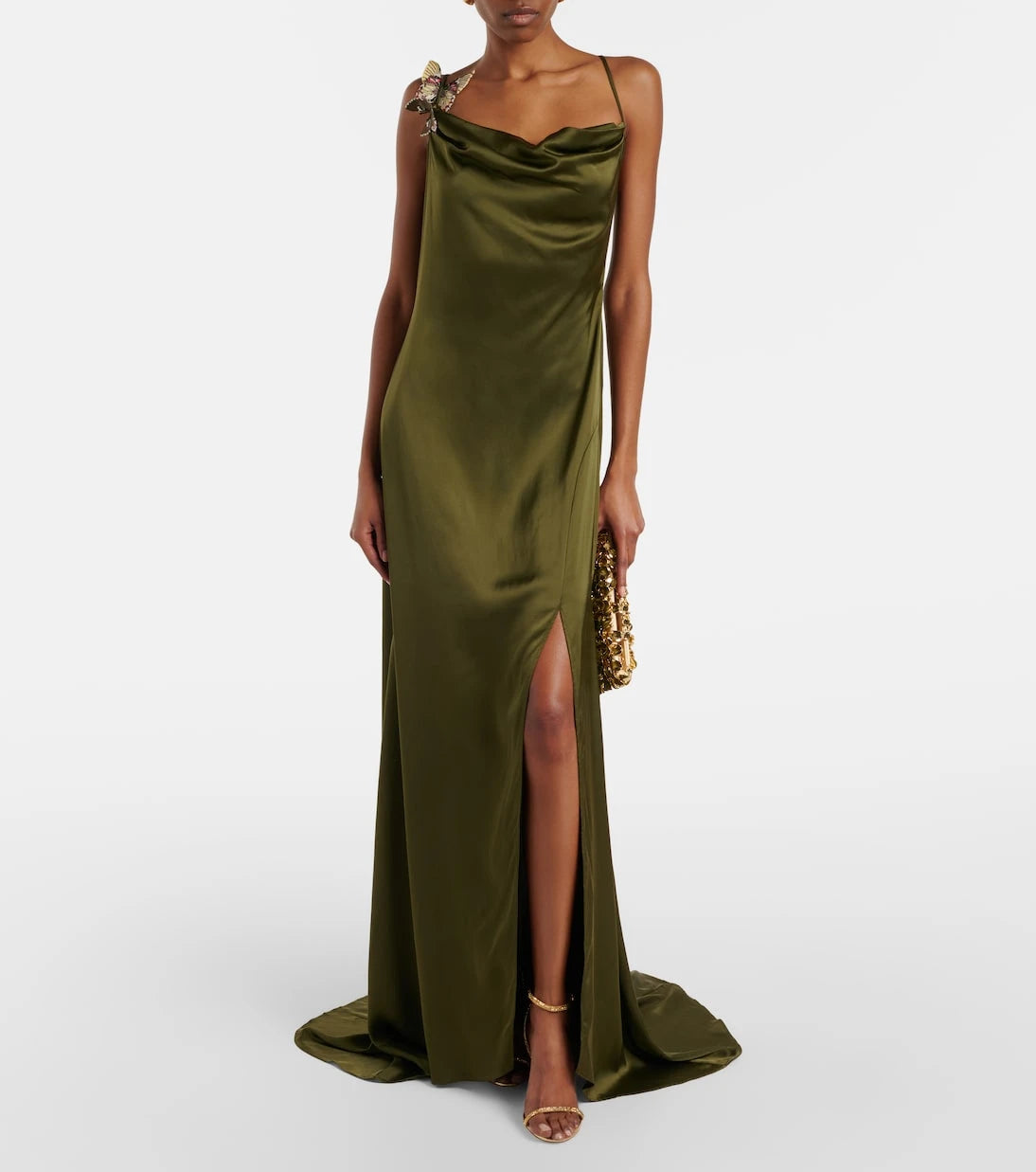 Blumarine - Appliqué satin gown
