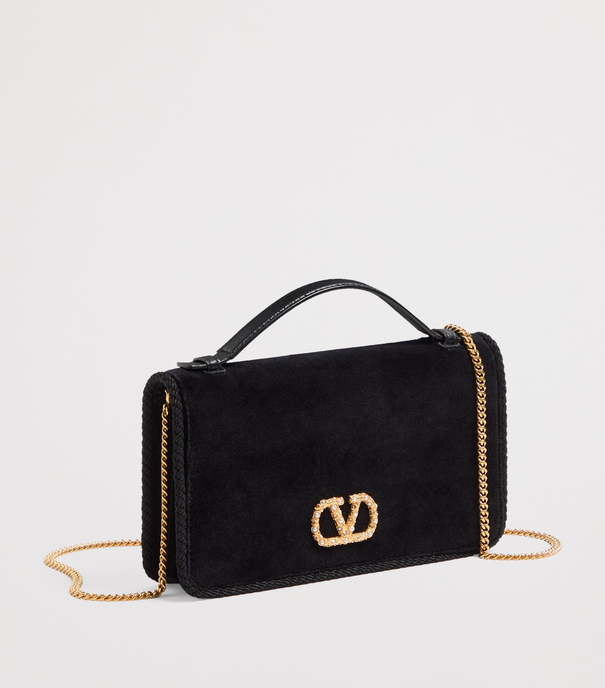 Valentino Garavani Black VLogo Signature Wallet with Strap