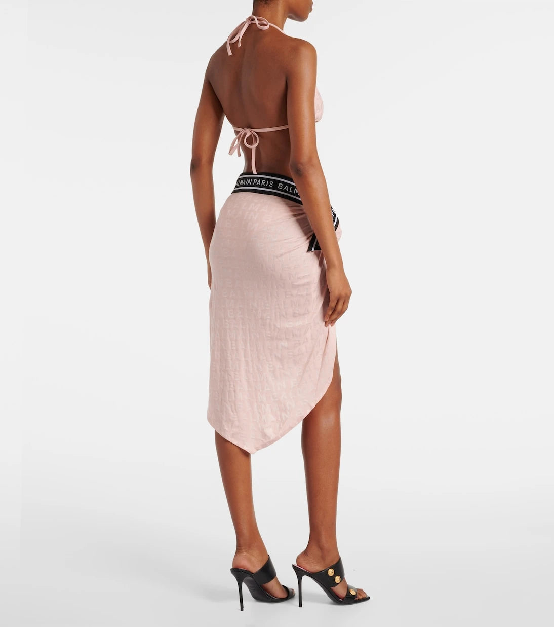 Balmain - Knitted cotton-blend beach cover-up