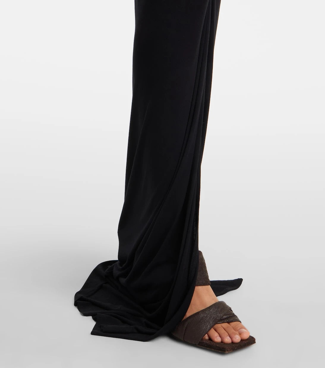 Rick Owens - Poppy LS ruched jersey maxi skirt
