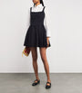 Black Cotton Square-Neck Mini Dress