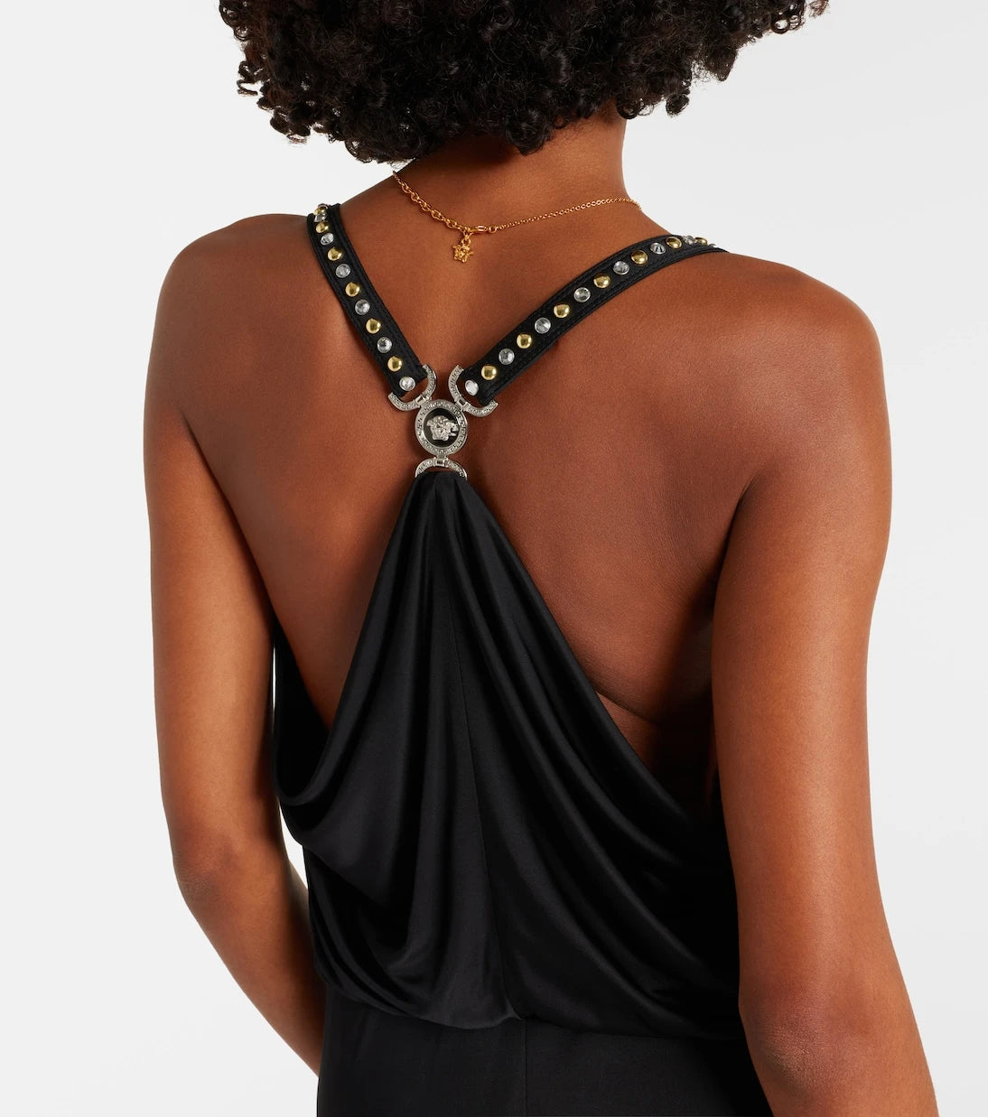 Versace - Embellished jersey gown