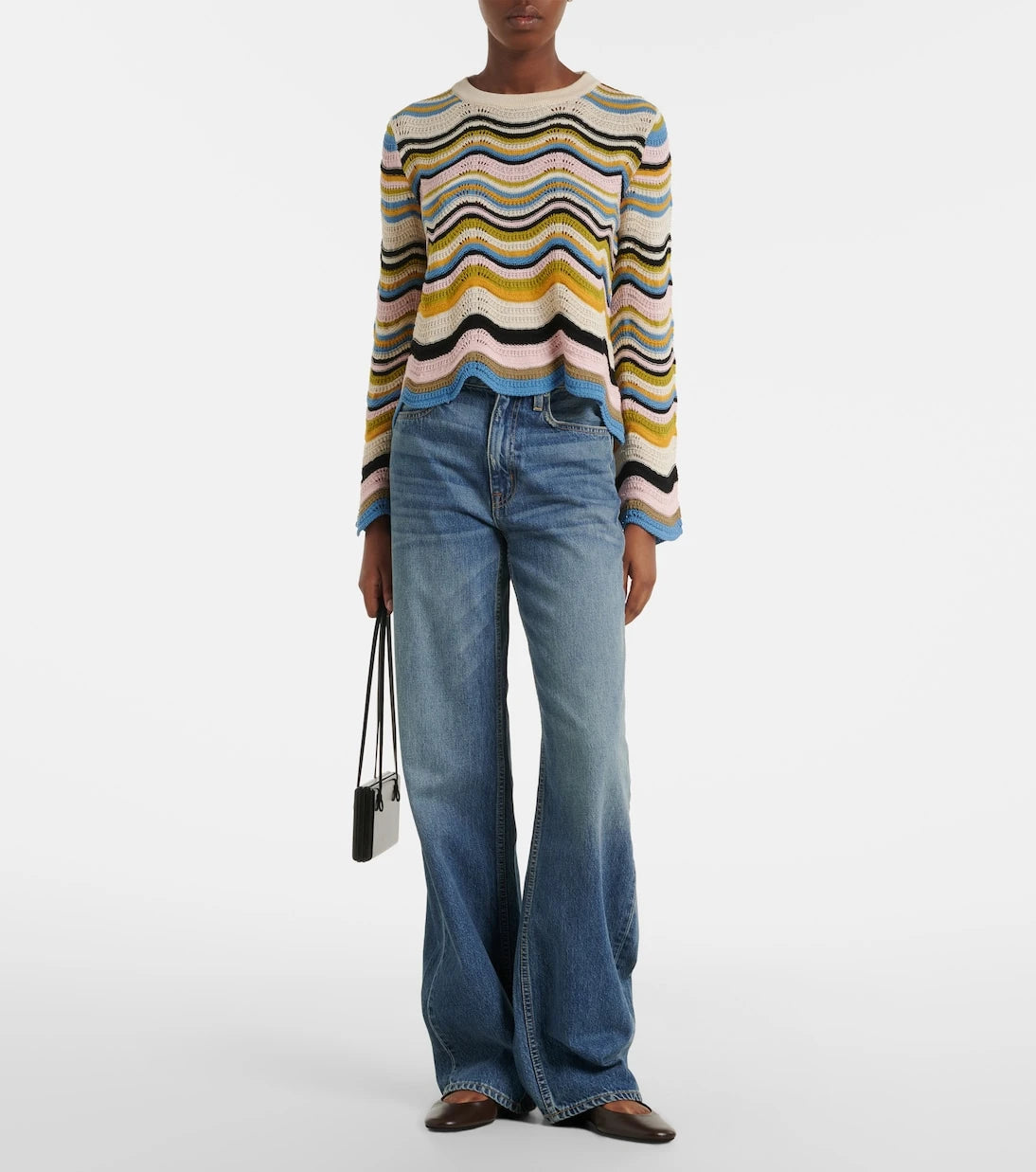 La DoubleJ - Chevron crochet cotton sweater