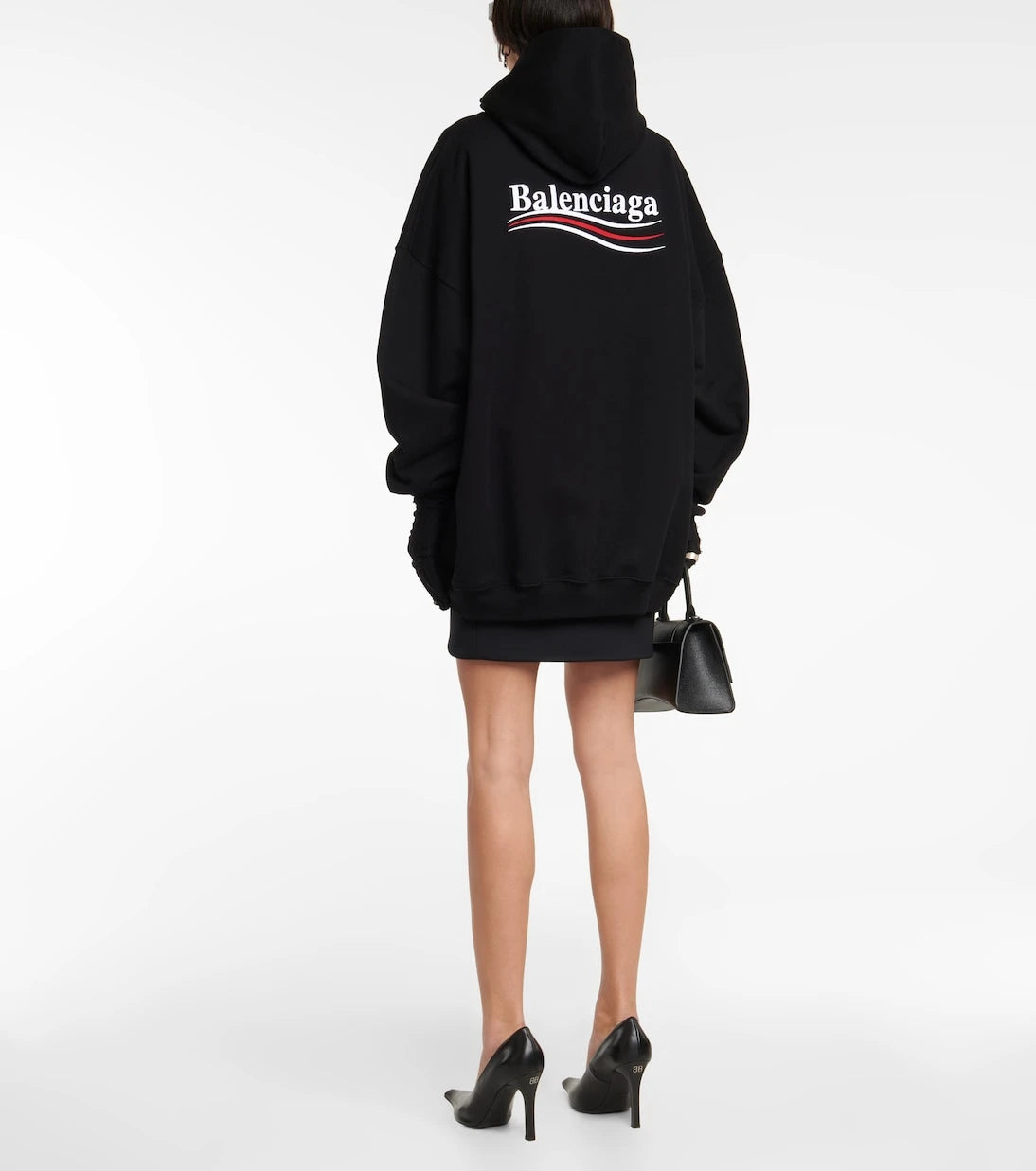 Balenciaga - سترة قطنية بغطاء رأس كبيرة الحجم