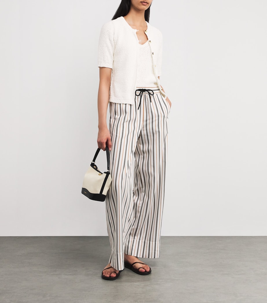 White Cotton-Linen Bouclé Tank Top