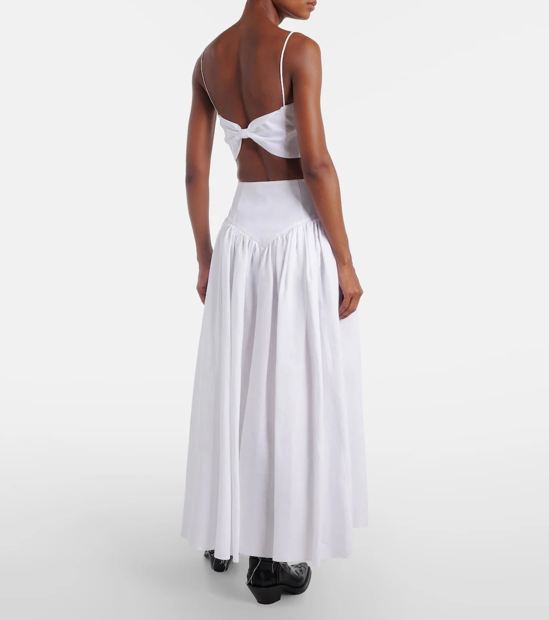 Gabriela Hearst - Juniper gathered linen midi skirt