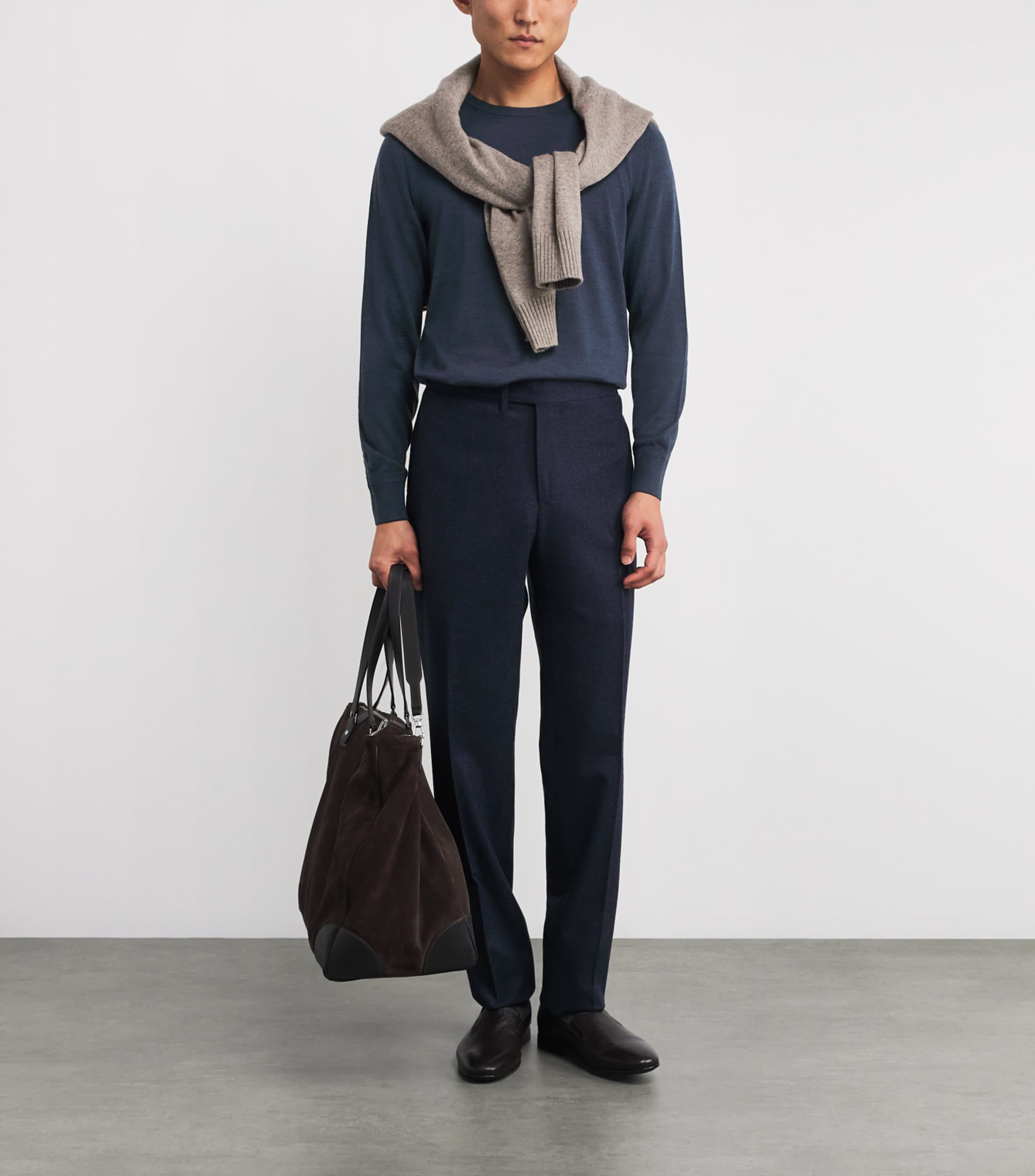 Isaia Blue Wool Crew-Neck Sweater