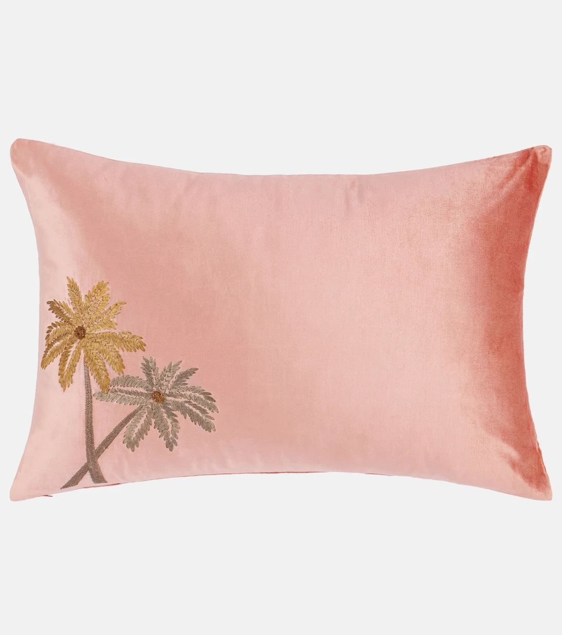 Les-Ottomans - Palms embroidered velvet cushion
