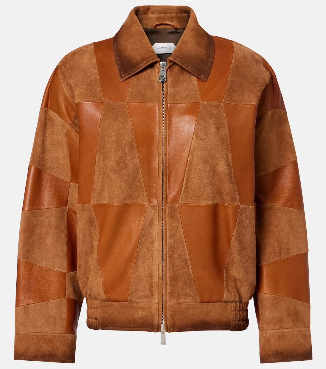 Versace - Leather and suede blouson jacket