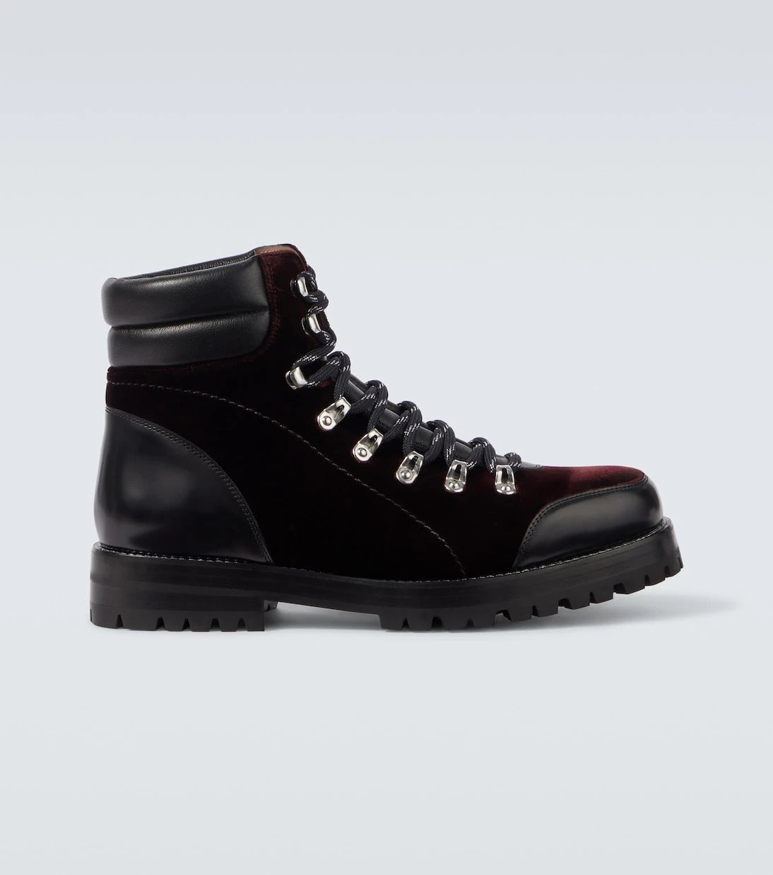Manolo Blahnik - Janka leather-trimmed velvet combat boots