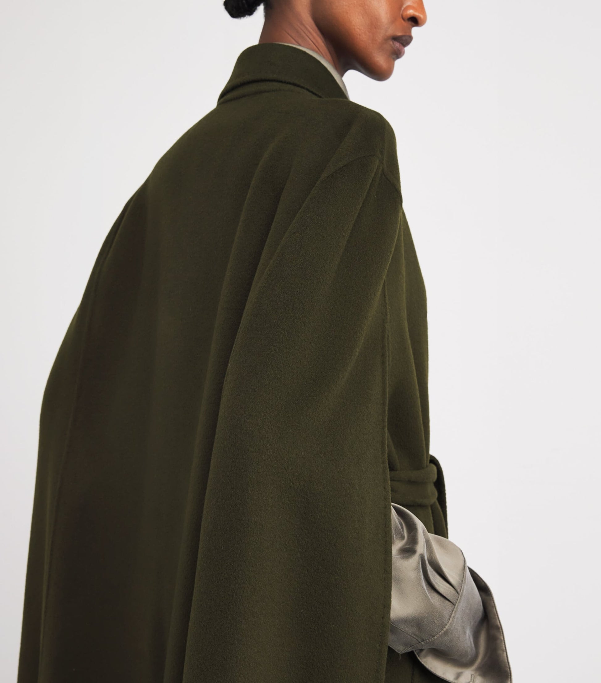 Wolk Morais Brown Cashmere On Set Cape Maxi Coat