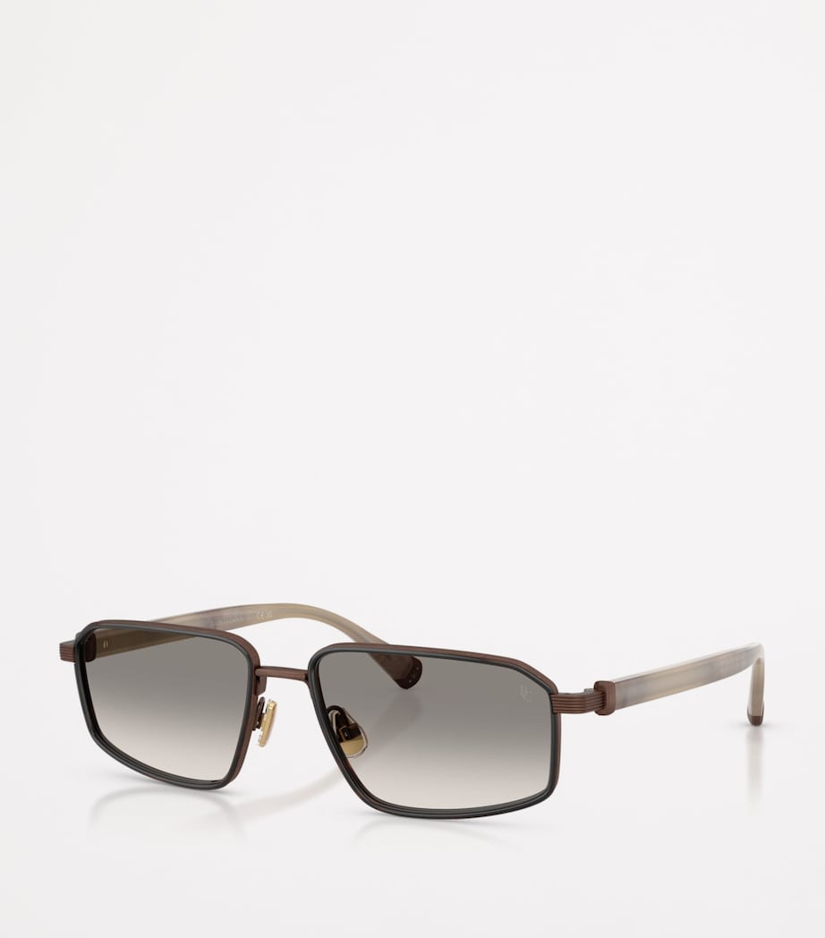 Brunello Cucinelli Titanium Rectangle Jarama Sunglasses