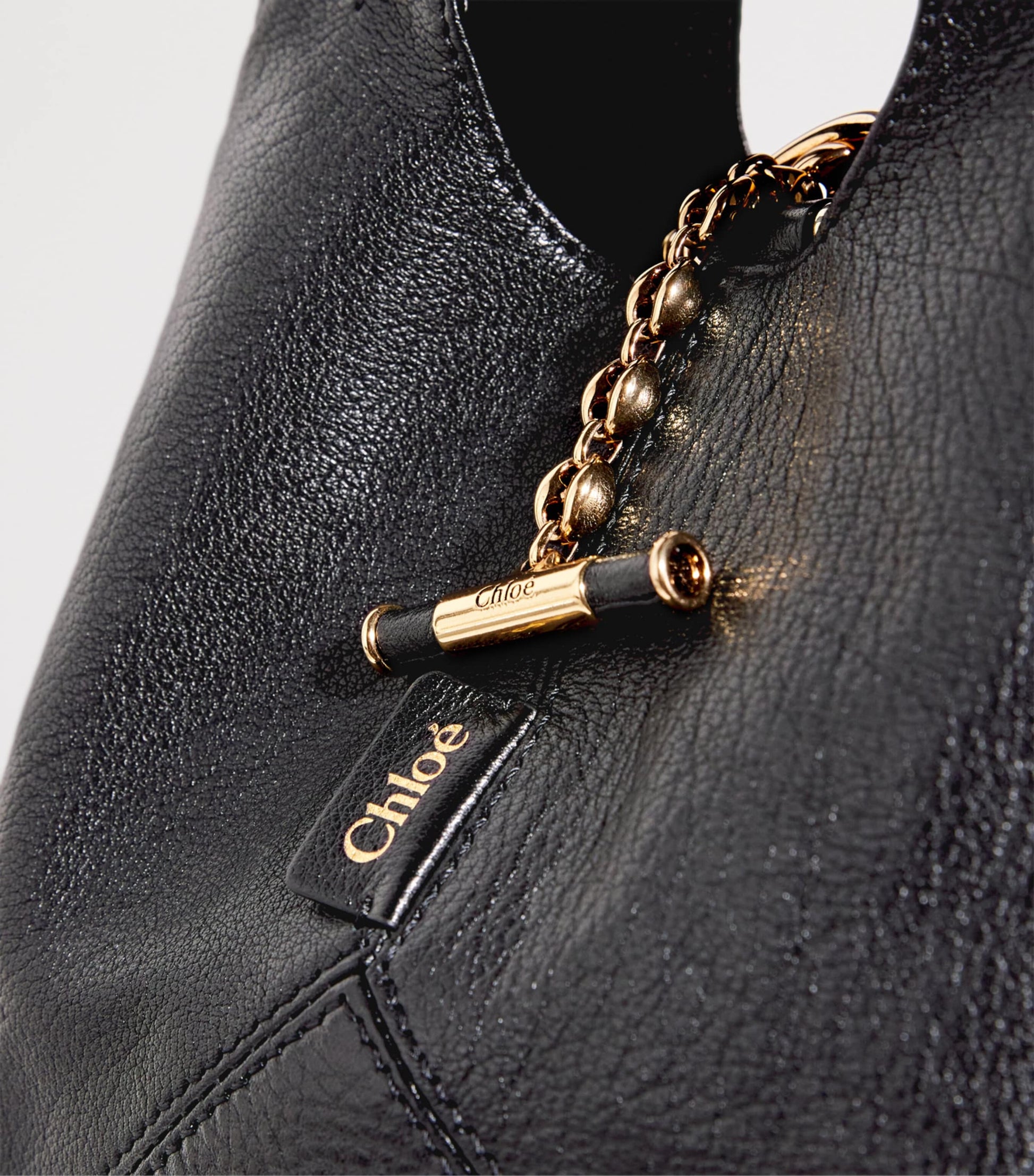 Chloé Black Small Leather Balloon Bucket Bag