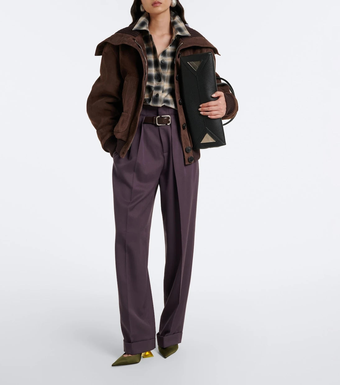 The Attico - Oversized suede bomber jacket