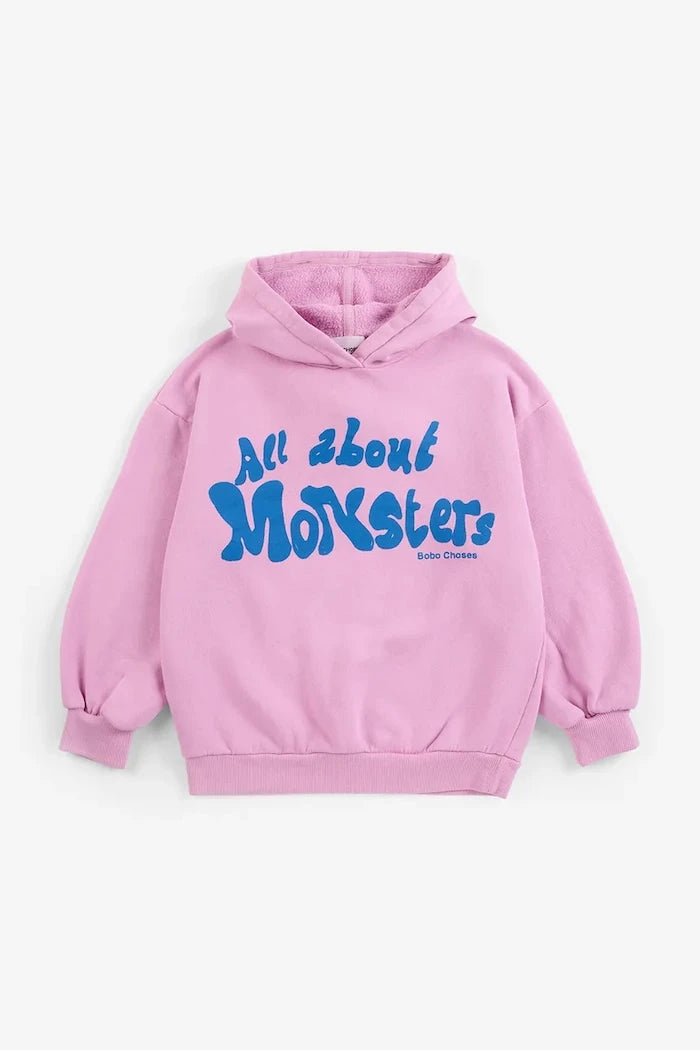 Bobo Choses Çocuklar için Pamuklu Kapüşonlu Sweatshirt All About Monsters
