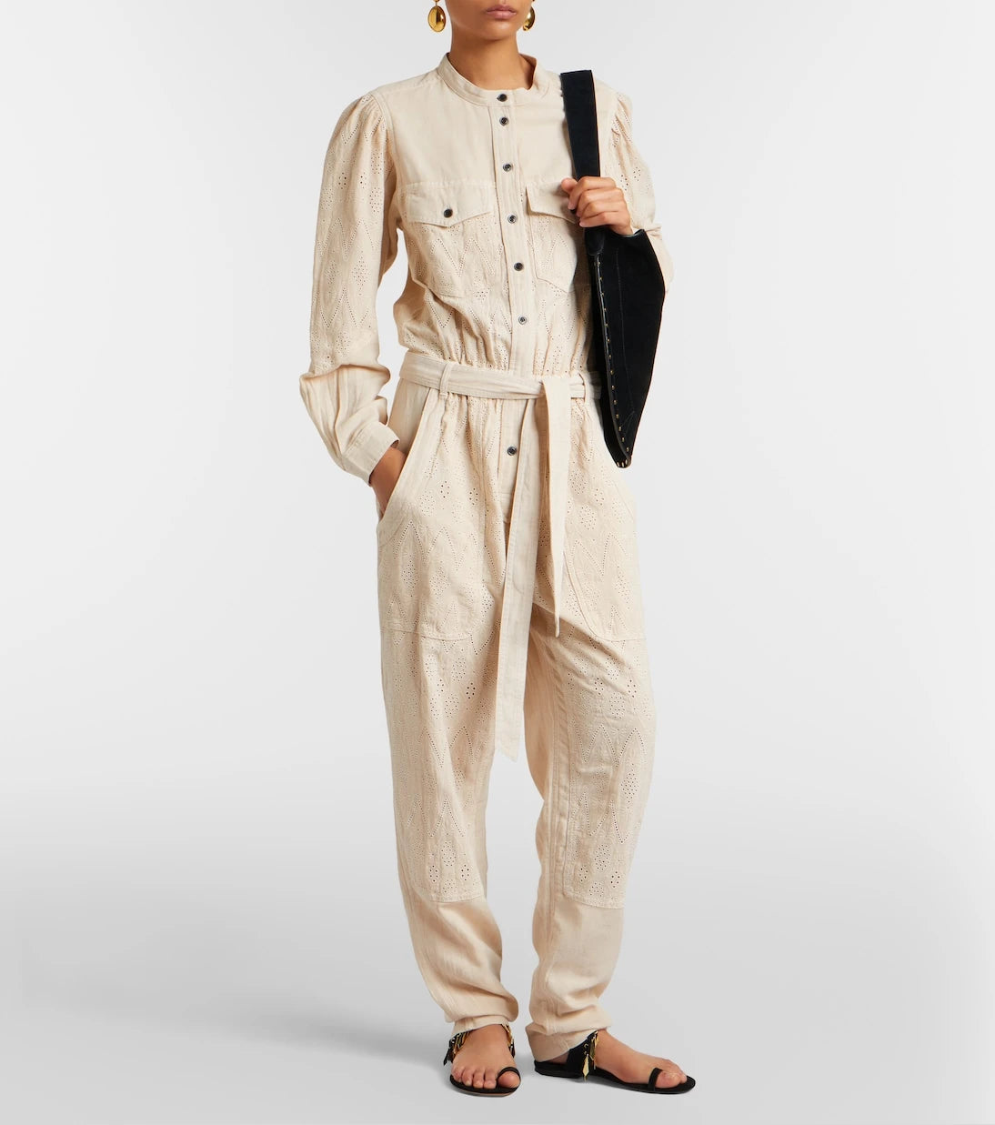 Marant Etoile - Kellen broderie anglaise cotton jumpsuit